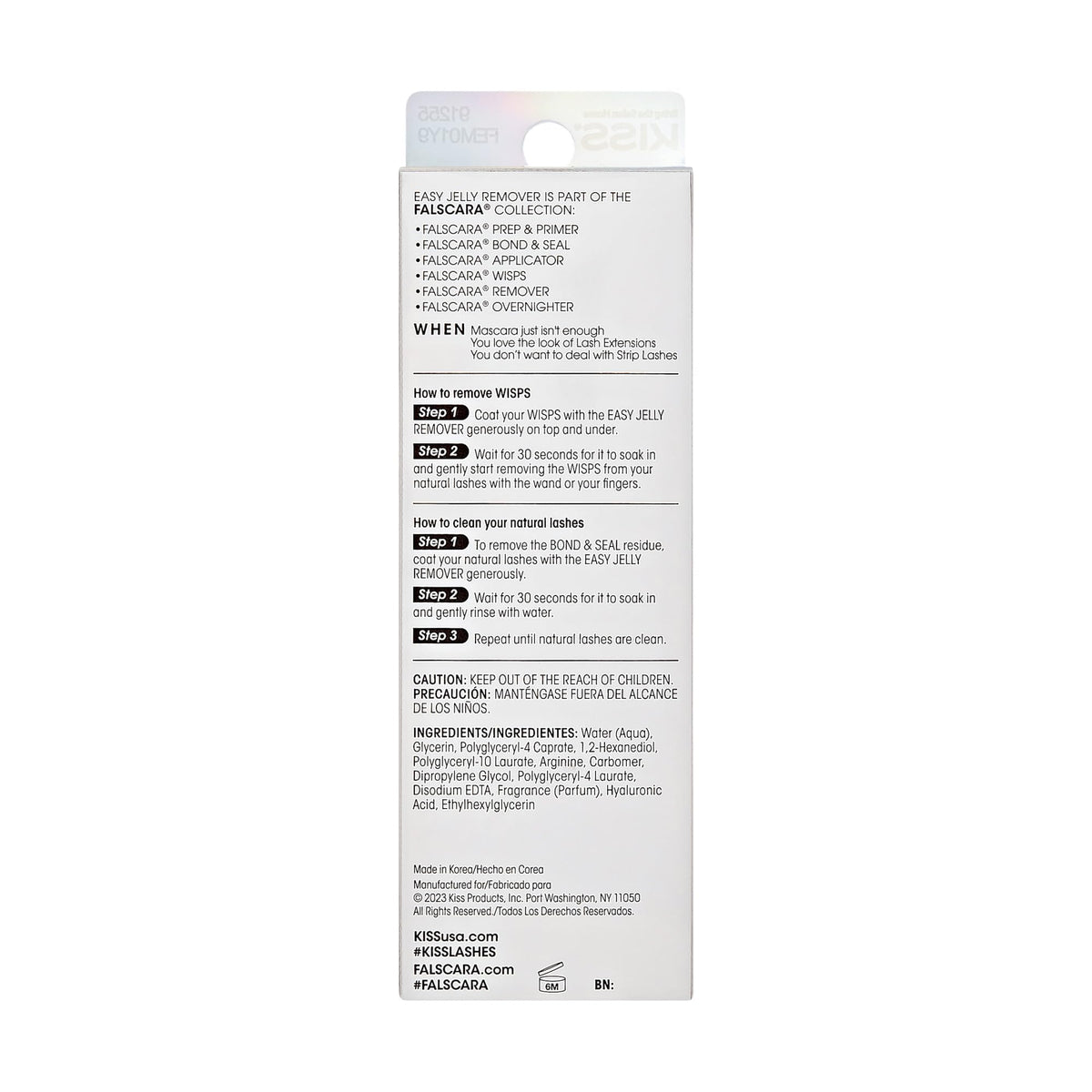 FALSCARA tube in a makeup bag portraying on-the-go removal convenience