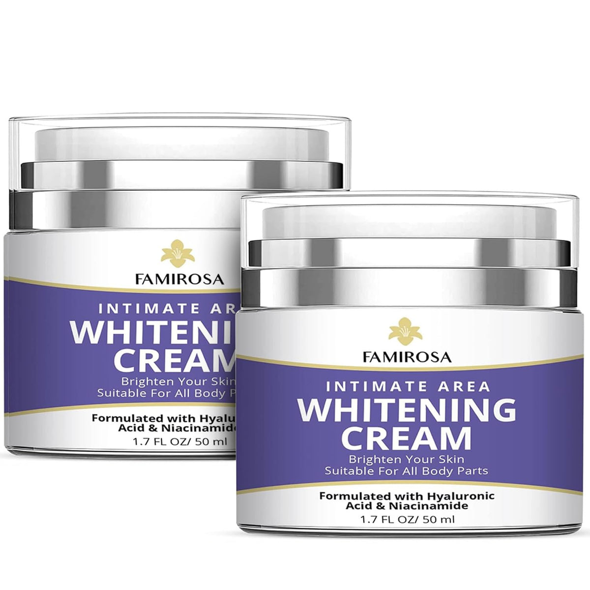 FAMIROSA cream front packaging showing two tubes and product benefits