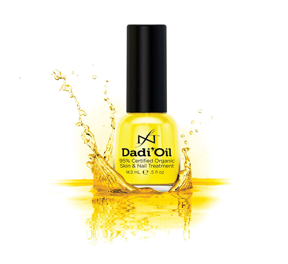 Famous Names Dadi Nail Cuticle Skin Oil front bottle showing label and compact size for portability