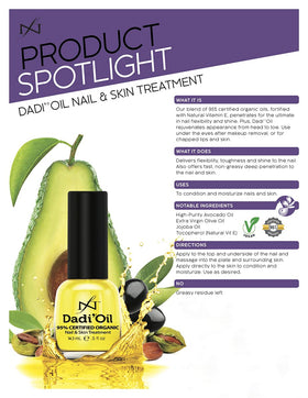 Famous Names Dadi Nail Cuticle Skin Oil 15ml bottle next to coin illustrating travel-friendly size
