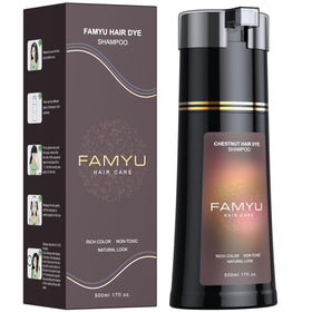 Famyu front packaging showing chestnut brown bottle and label, clear product identity and benefit
