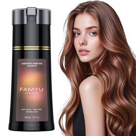 Famyu pump dispensing shampoo into palm, easy application and controlled dosing benefit