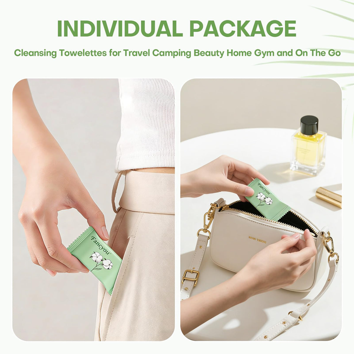 fancyou towel on bathroom counter beside cleanser for skincare convenience