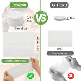 fancyou expanded towel flat lay showing full 9 x 7.8 in usable size