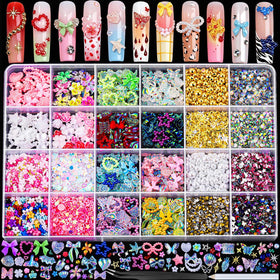 Fandamei 24-grid kit open showing all charm compartments and organized selection