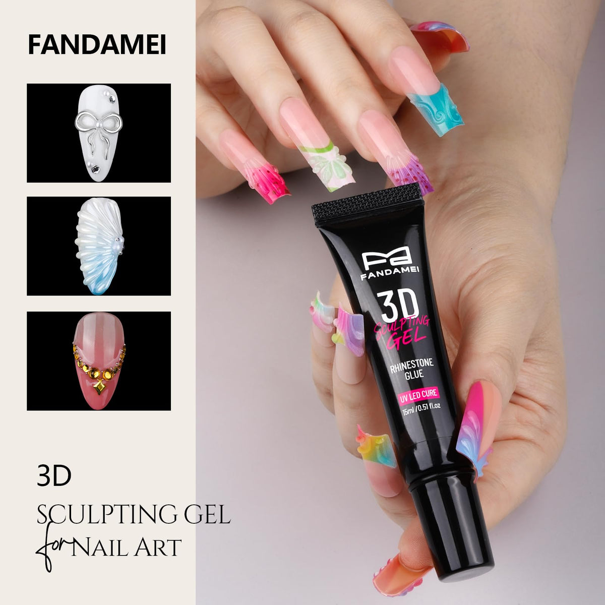 Fandamei 3D gel tube tip demonstrating precision application benefit