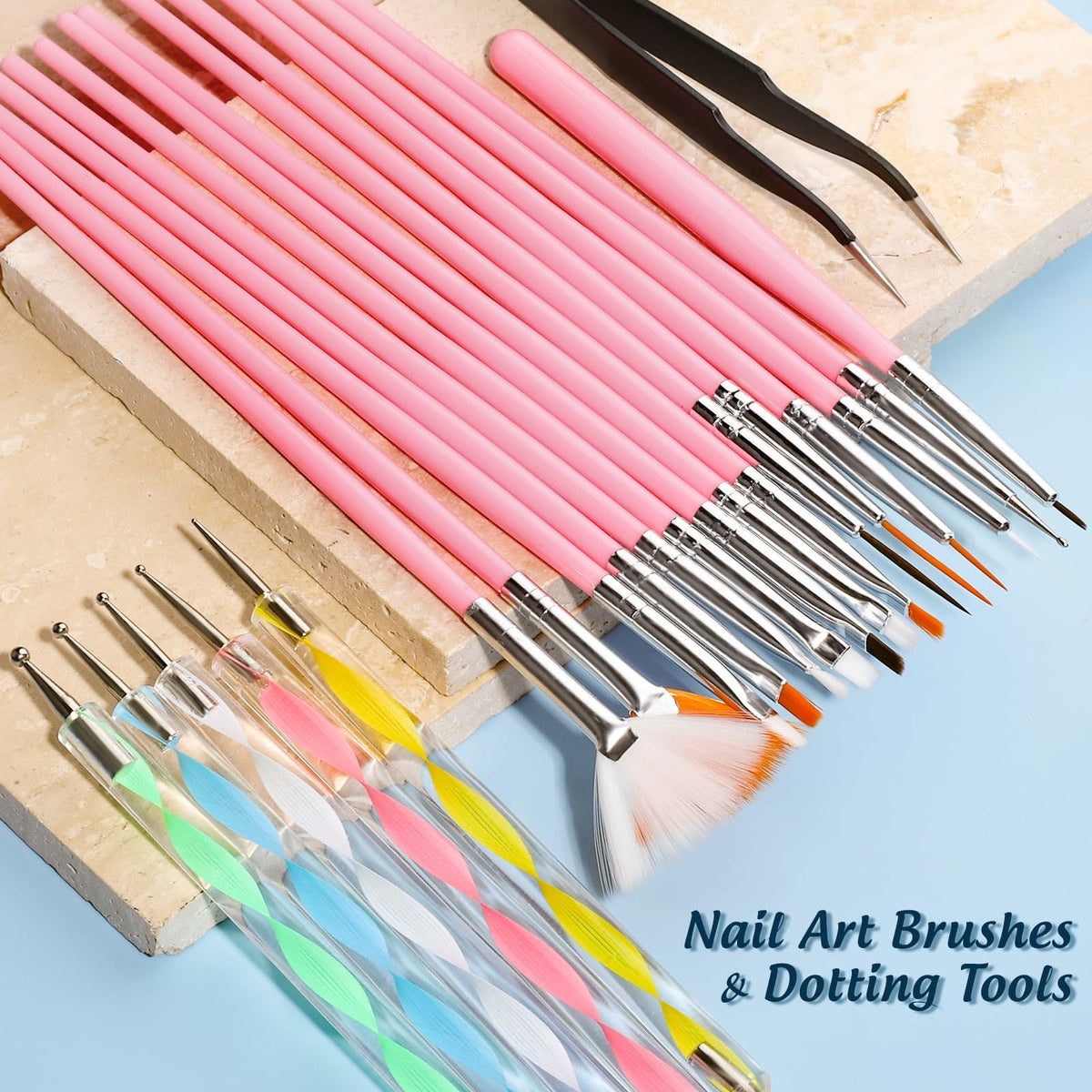 Fandamei brushes and dotting pens close-up highlighting precision tips