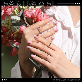 Fandamei close-up of a short round nail tip showing smooth glossy finish and durability