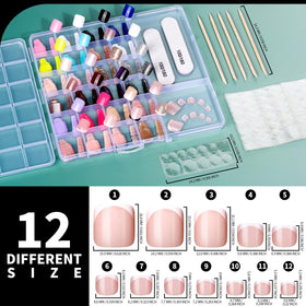 Fandamei color range layflat displaying French, ombré, glitter for styling options