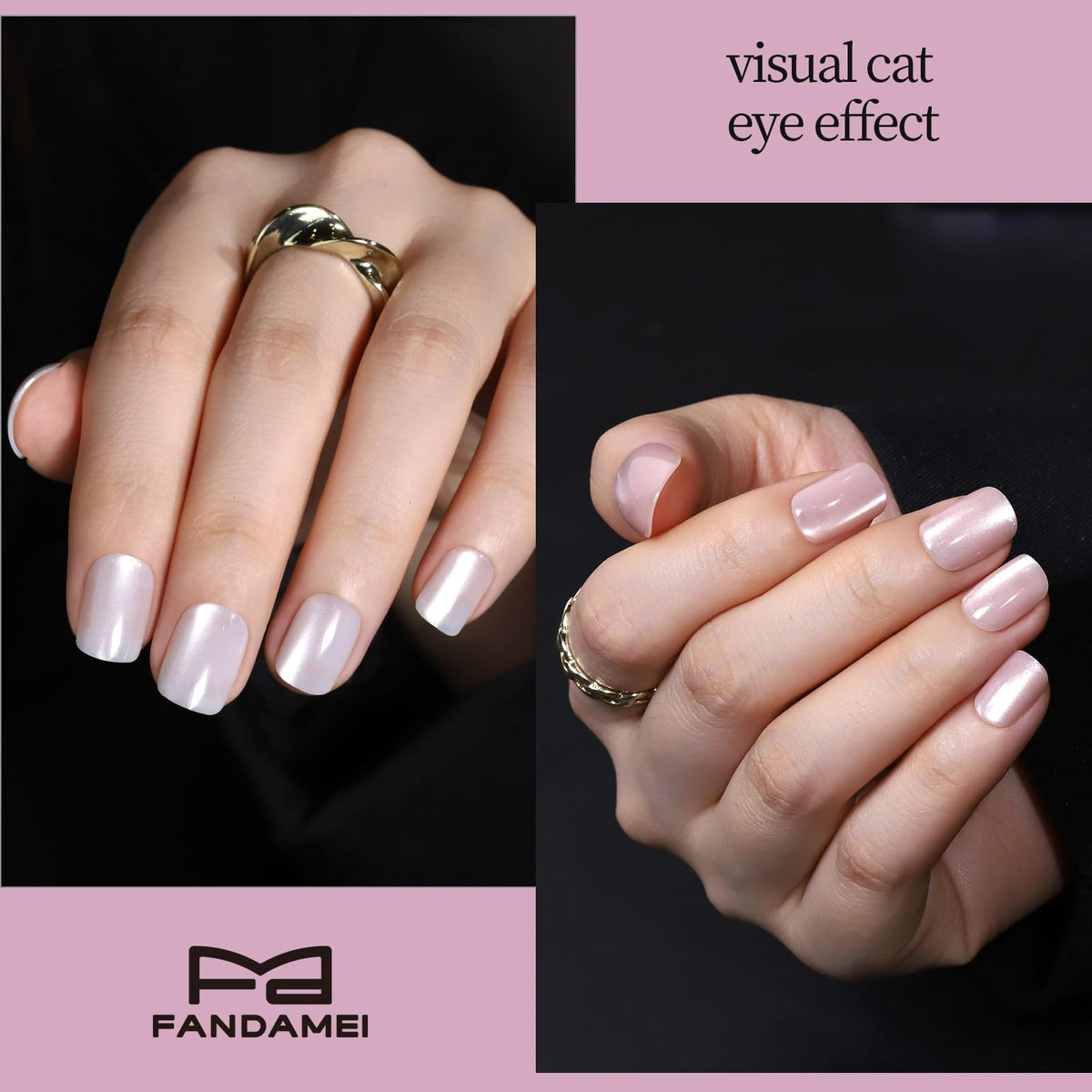 Fandamei french tip detail showing neat edges and wearable, classic look