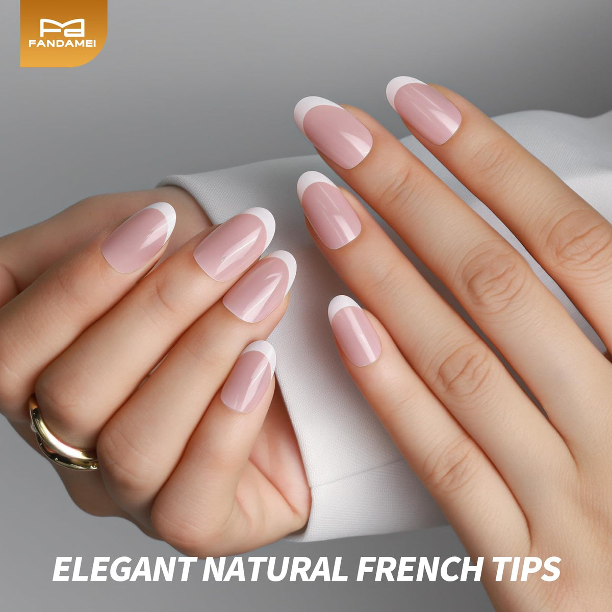 Fandamei nails in-hand to show short oval size and everyday practicality
