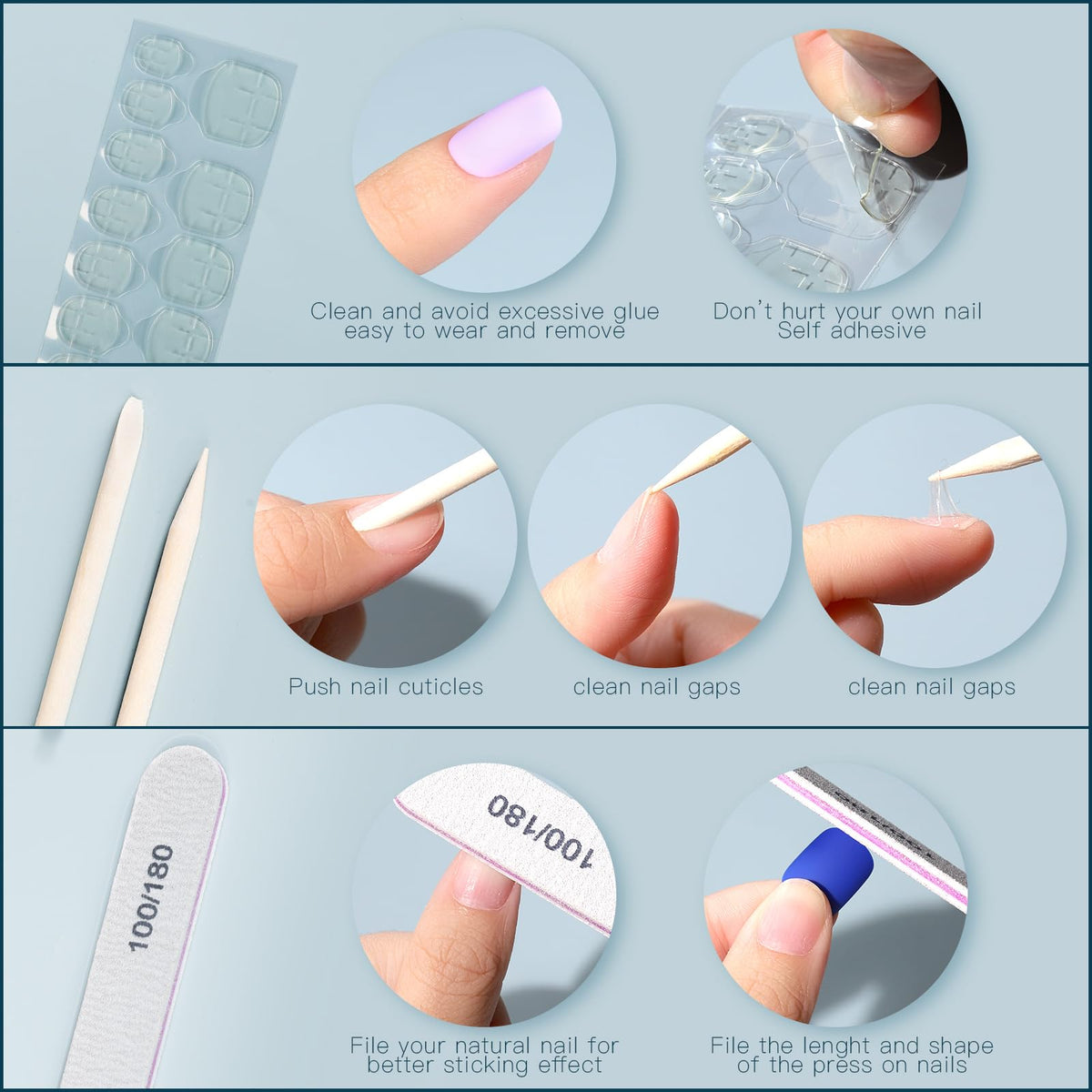 Fandamei press on nails being applied at home demonstrating quick salon-style results