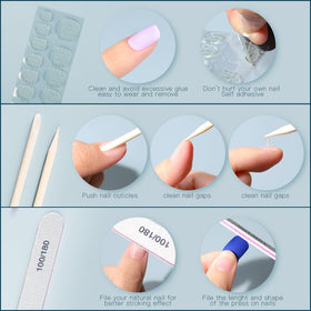 Fandamei press on nails being applied at home demonstrating quick salon-style results