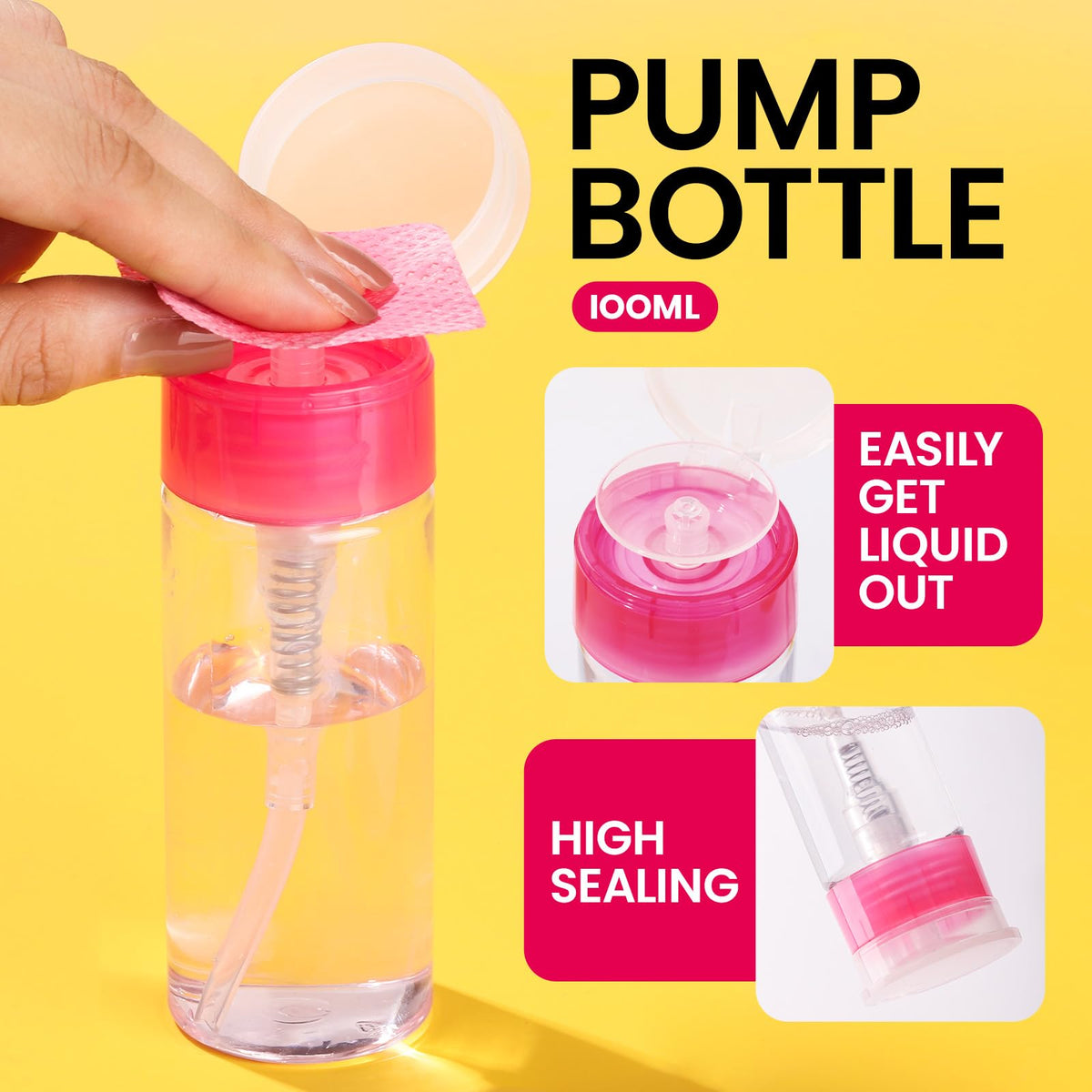 Fandamei lint-free wipes with pump bottle for neat acetone application