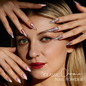 Fandamei nail in progress with sculpted gel cured under lamp for durability