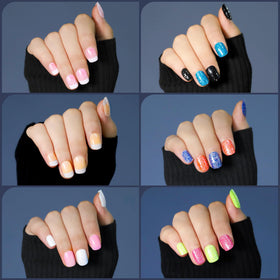 Fandamei worn on hand short round nails showing comfortable everyday fit