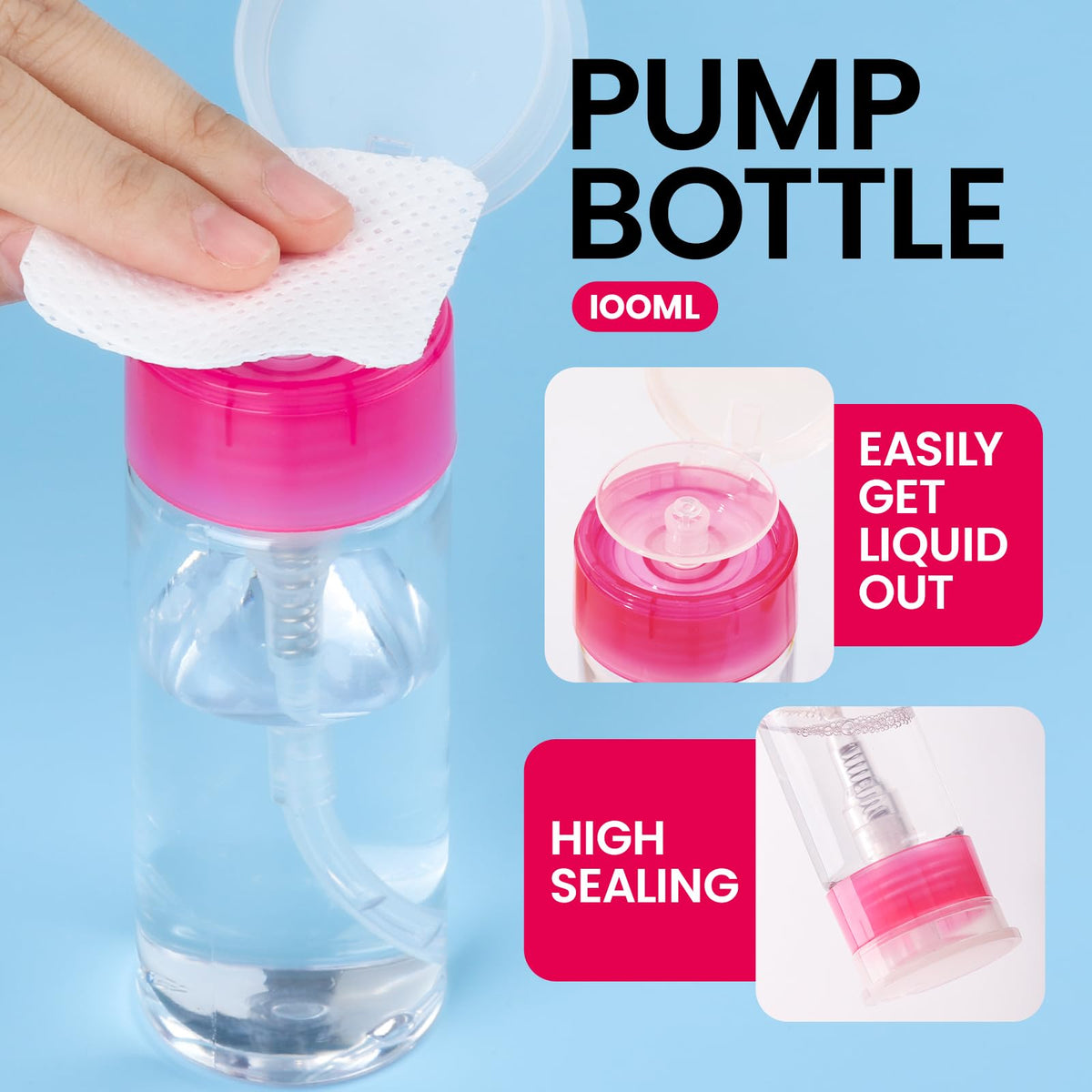 Fandamei pump bottle dispensing remover onto a wipe for controlled application