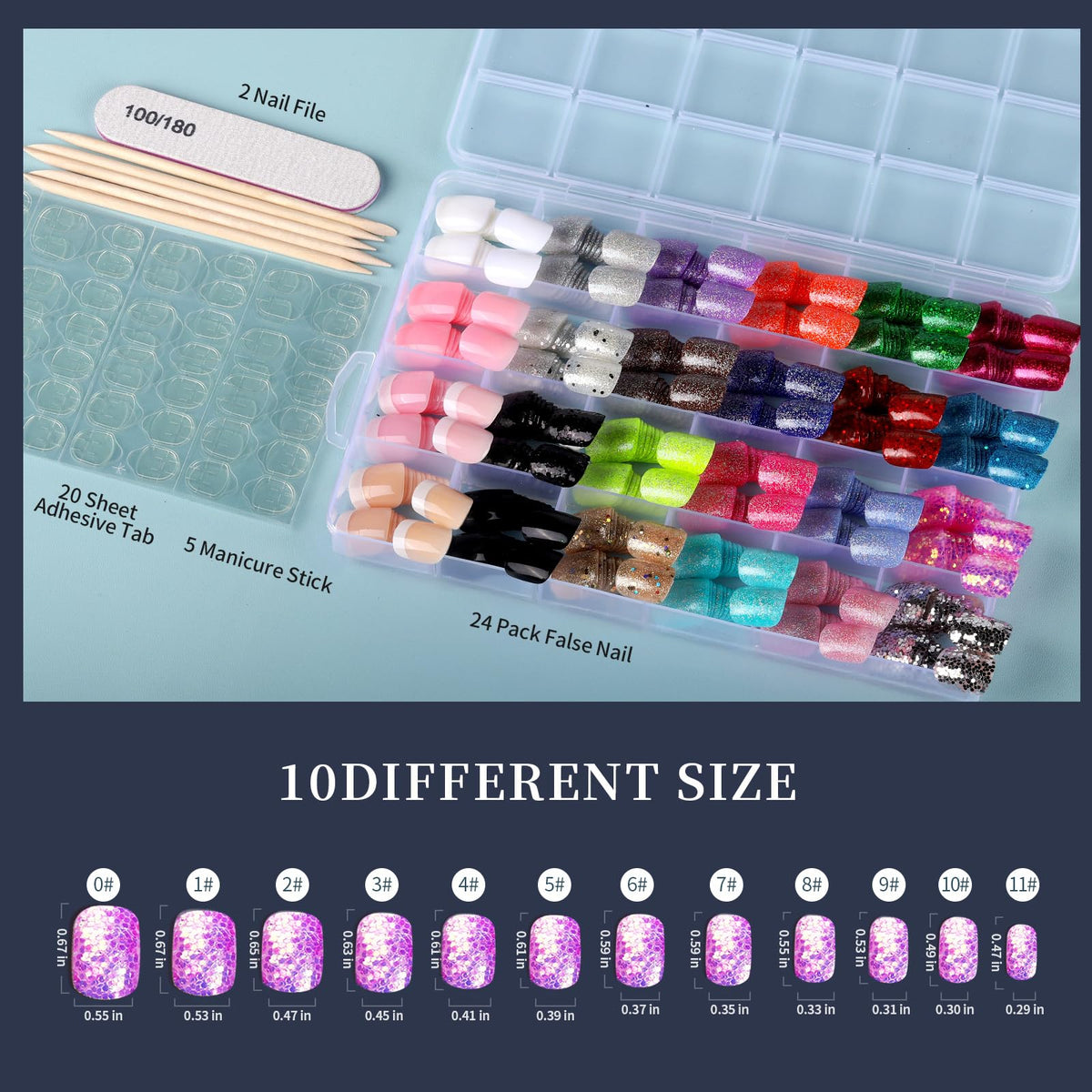 Fandamei storage clipbox open with organized nails for travel-ready portability