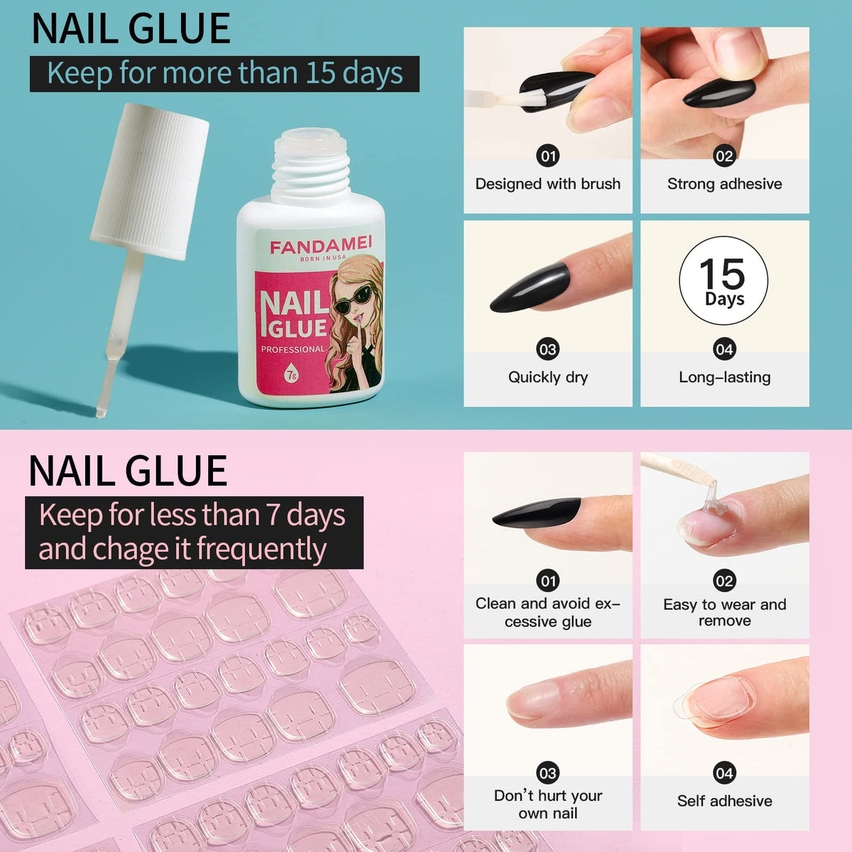 Fandamei included tools laid out showing glue, tabs, files for easy application