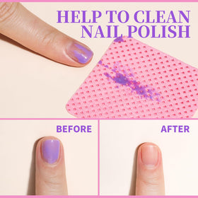 Fandamei wipe in use on nails removing gel residue without leaving lint or fibers