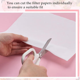 fanfanwin filter next to ruler demonstrating 24 x 20 cm size for easy fit
