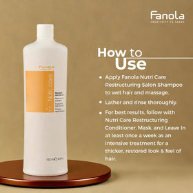 Fanola before and after lengths showing improved smoothness and shine
