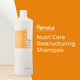 Fanola bottle label detail highlighting milk protein formulation and benefits