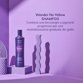 Fanola No Yellow label detail highlighting ingredients and professional quality