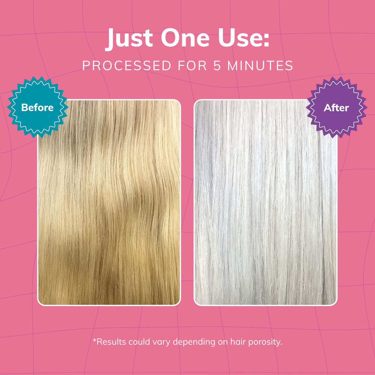 Fanola rich purple lather on hair demonstrating even pigment distribution benefit