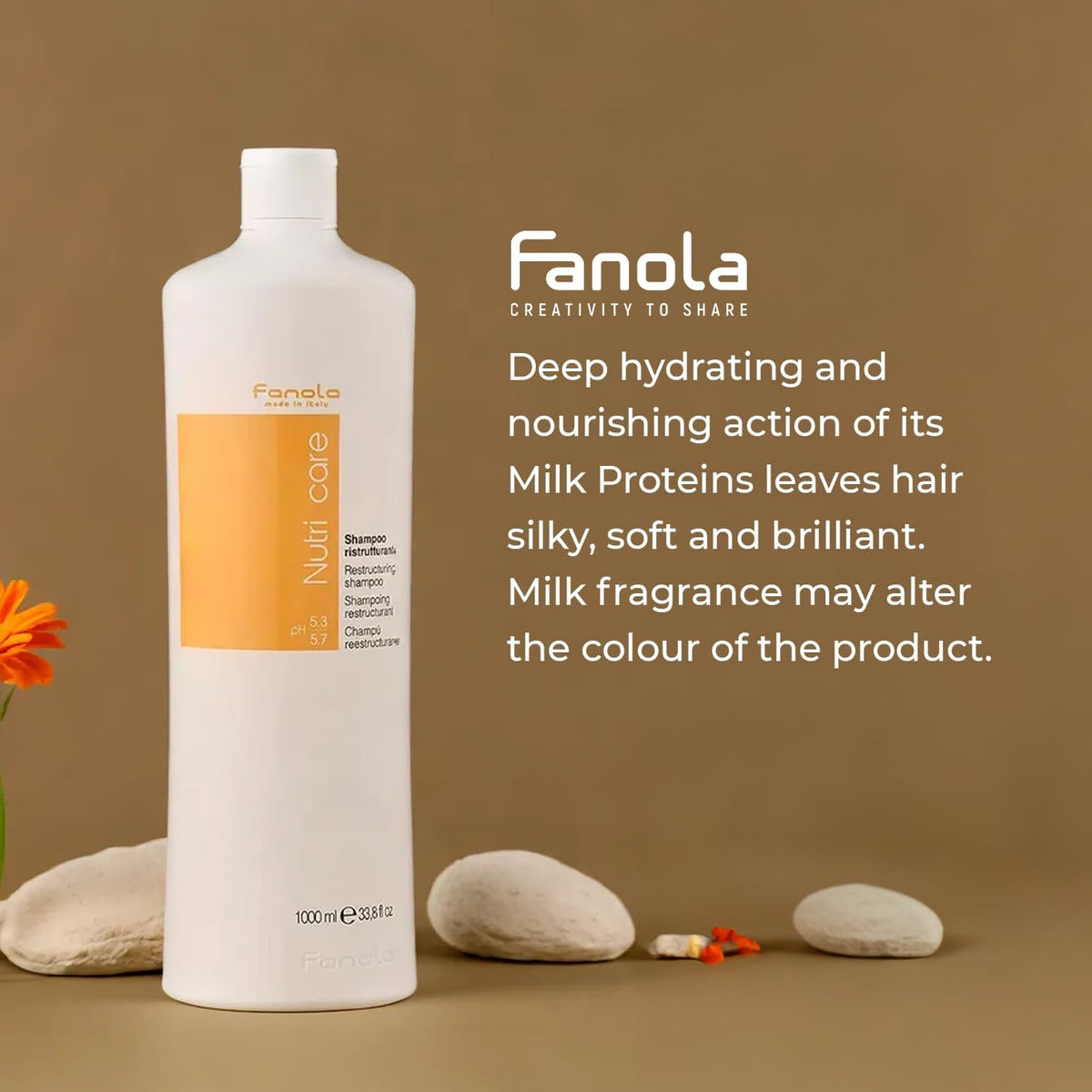 Fanola shampoo texture lather showing creamy foam and moisturizing action