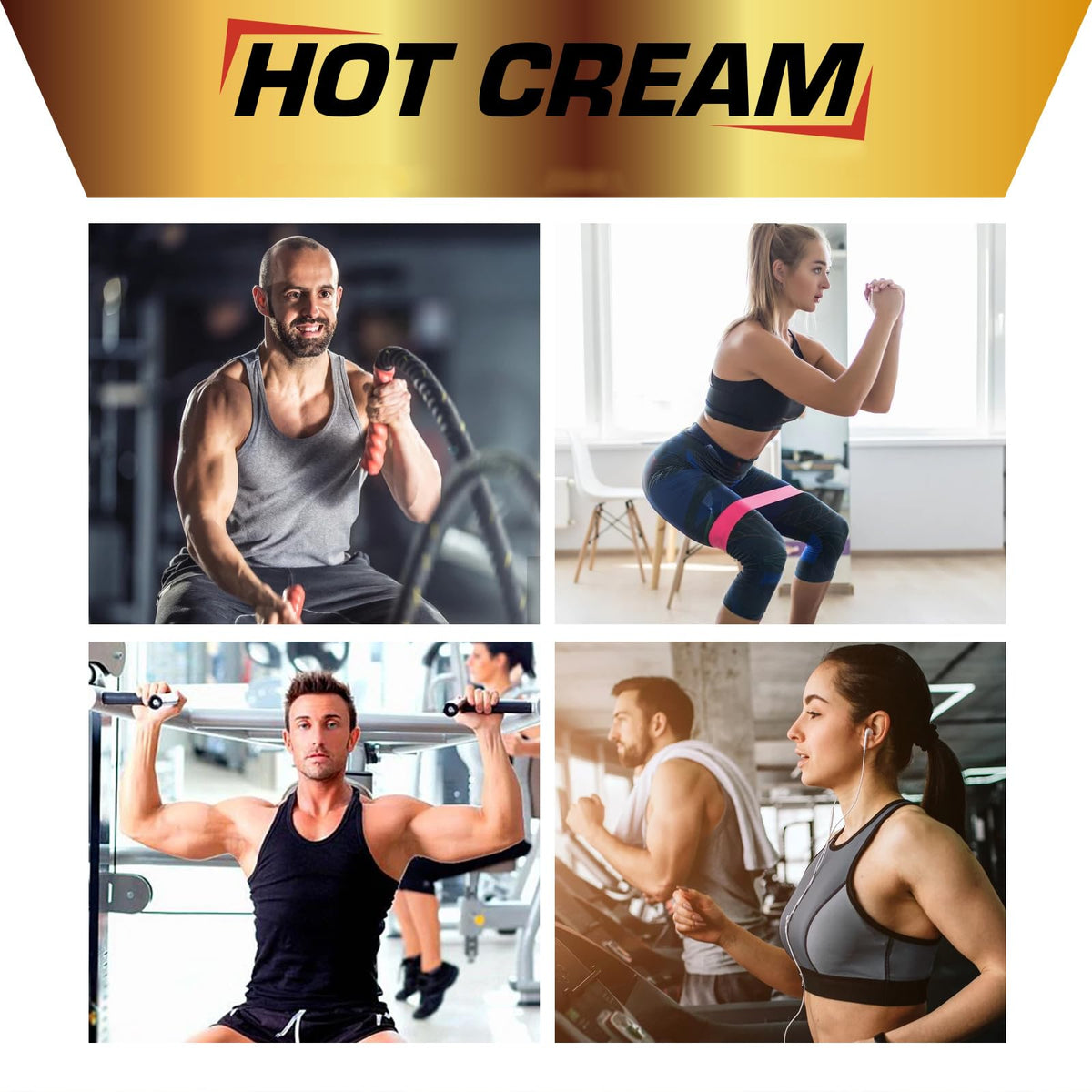 FANSHI applied on thigh demonstrating warming pre-workout effect