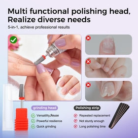 FANTEXY bit used on right hand showing two-way rotation compatibility and clean shaping