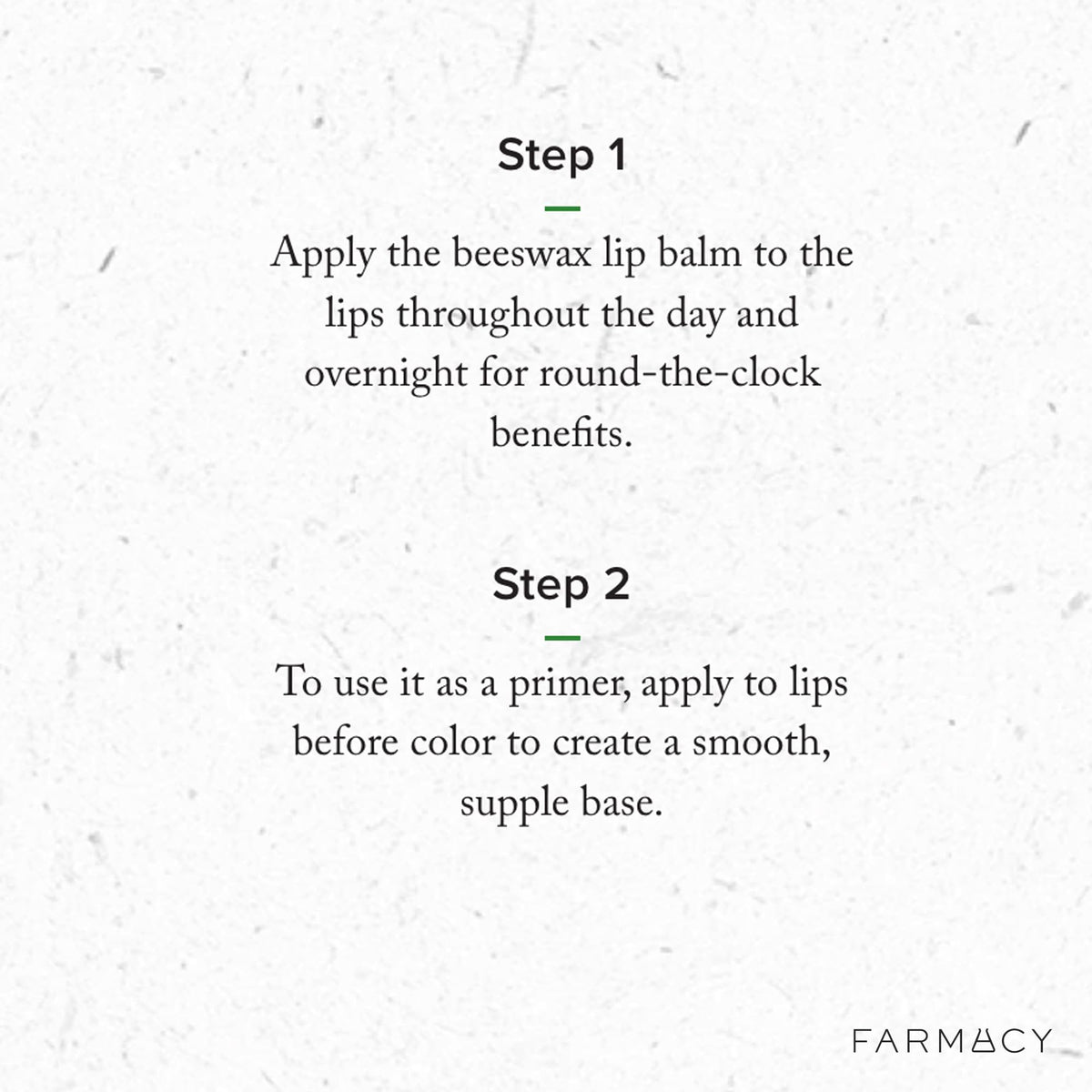 Farmacy applying balm to lips for immediate hydration and softness