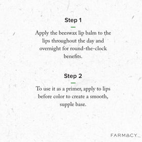 Farmacy applying balm to lips for immediate hydration and softness
