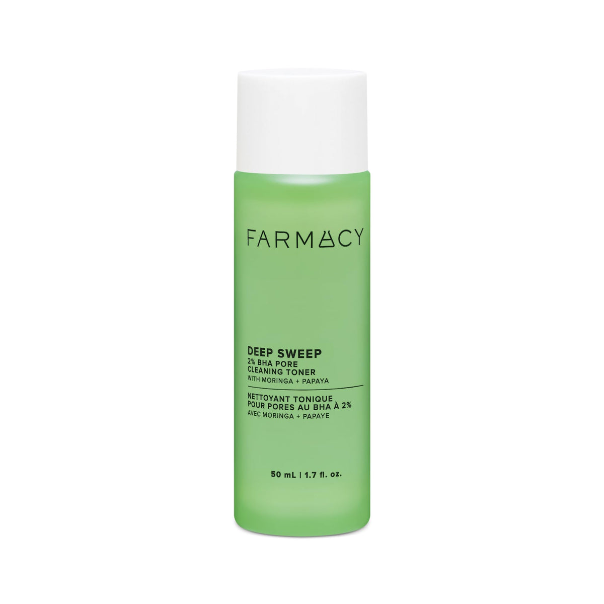 Farmacy front bottle view showing label and compact 50ml size for convenience
