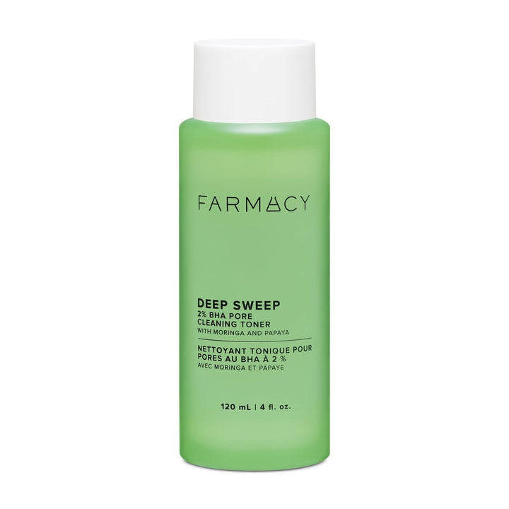 Farmacy front packaging showing bottle and label offering gentle exfoliation