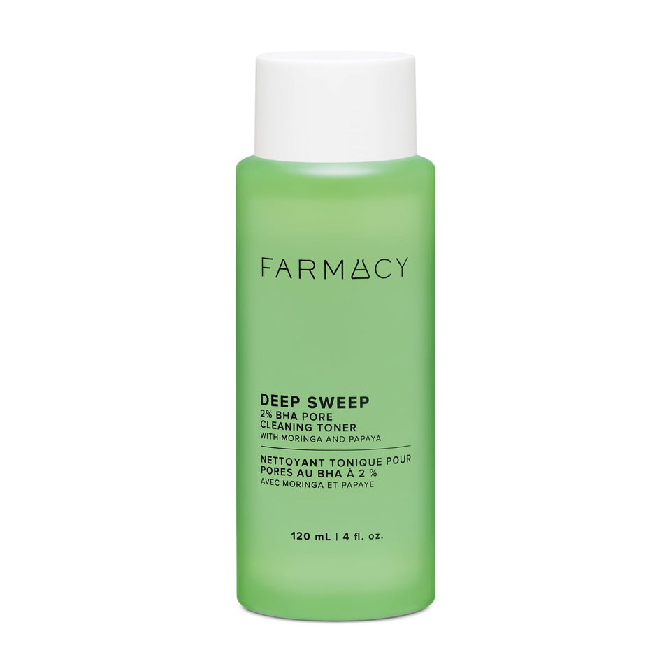 Farmacy front packaging showing bottle and label offering gentle exfoliation