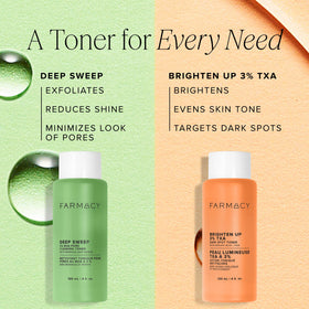 Farmacy toner paired with sunscreen emphasizing daytime protection