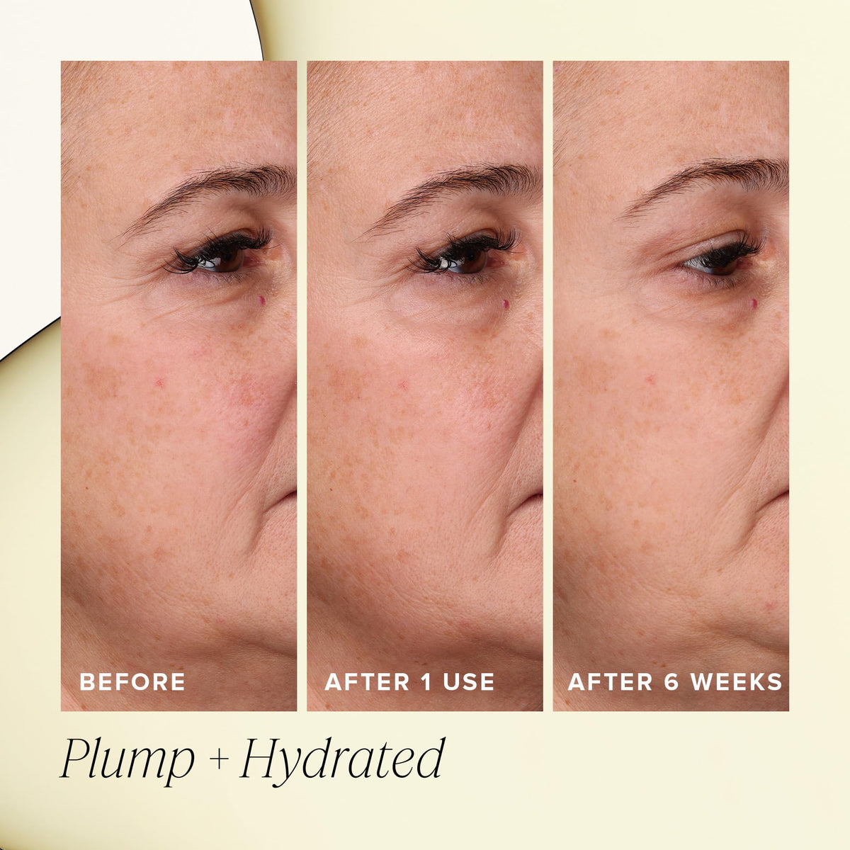 Farmacy before and after skin comparison suggesting visible plumping benefit