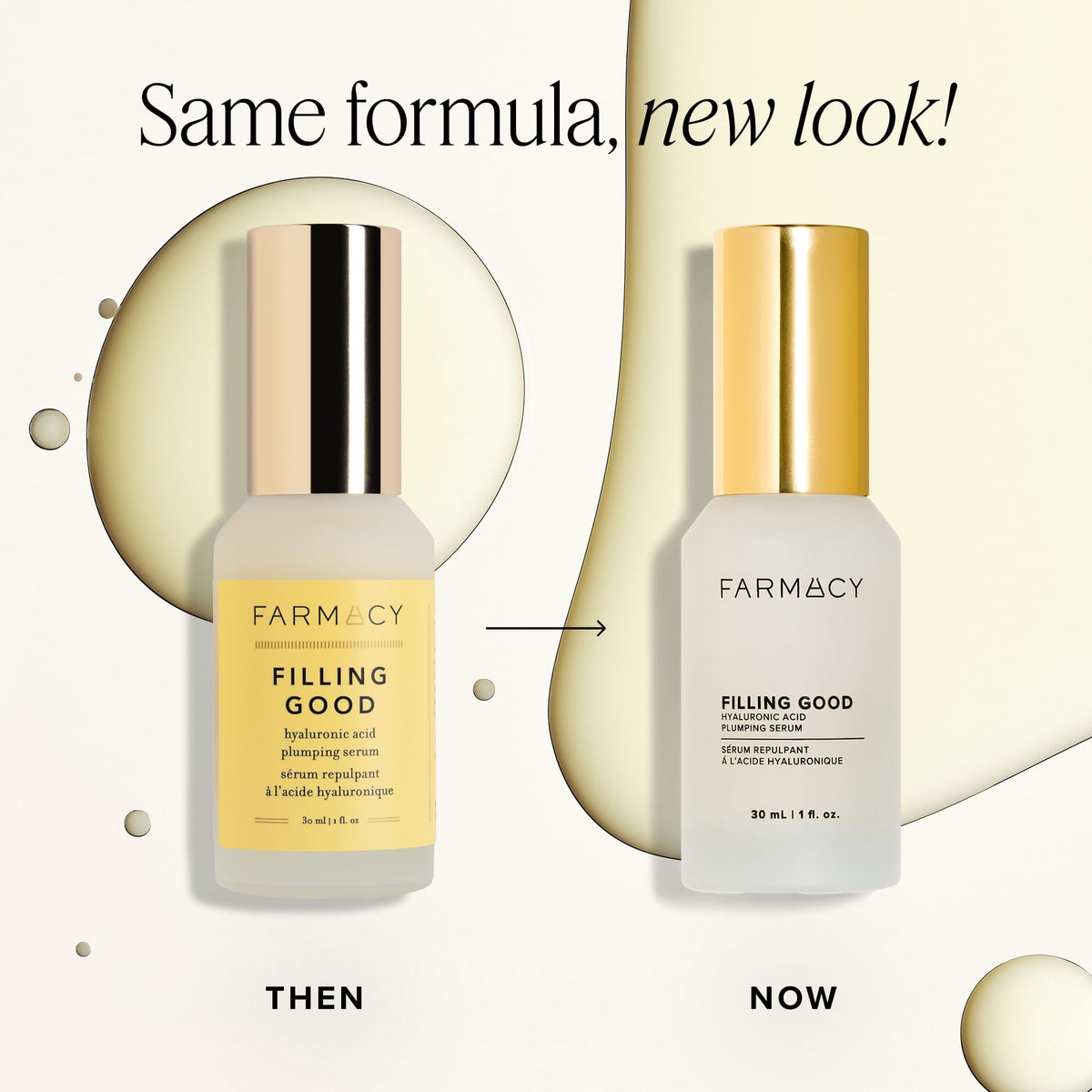 Farmacy Filling Good serum droplet texture highlighting hydrating finish