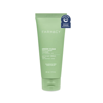 Farmacy front bottle view showing cleanser and calming formula benefits