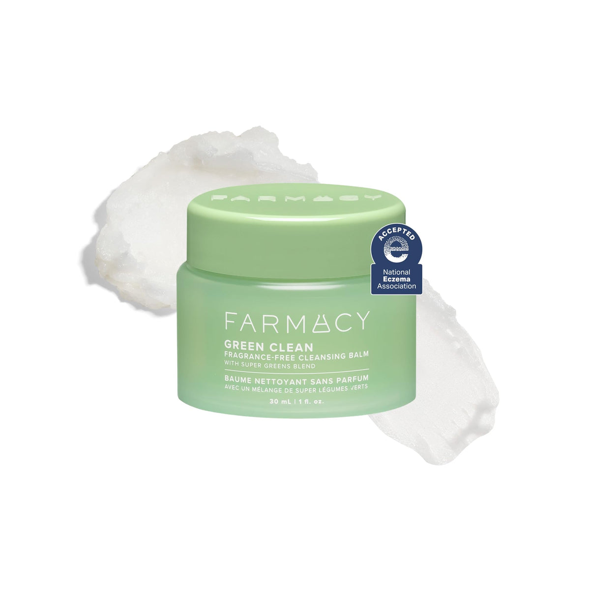 Farmacy Green Clean front view 30ml jar showing packaging and travel size benefit