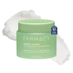 Farmacy jar front view showing label and clean design, highlights product clarity