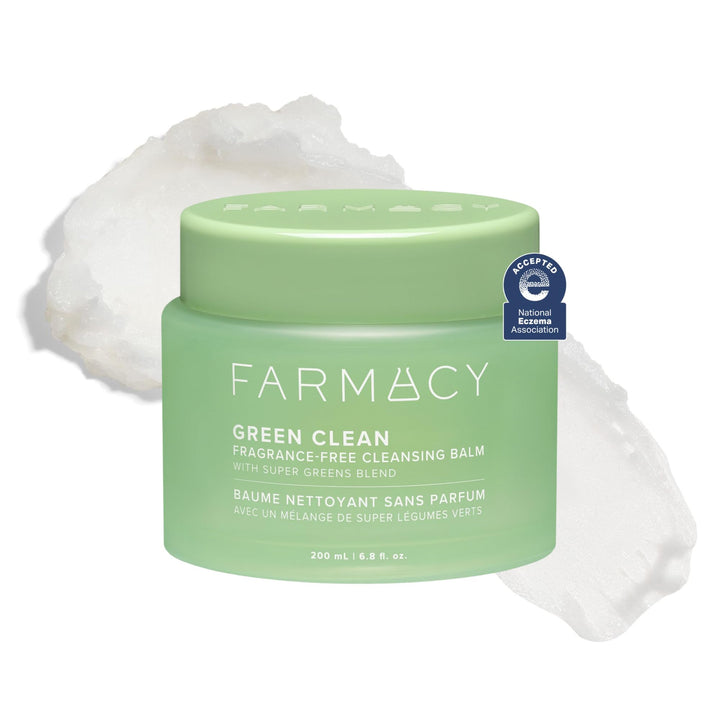 Farmacy jar front view showing label and clean design, highlights product clarity