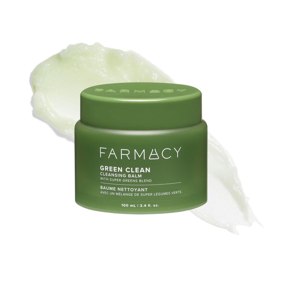Farmacy jar front view showing label and clean design for clear product recognition