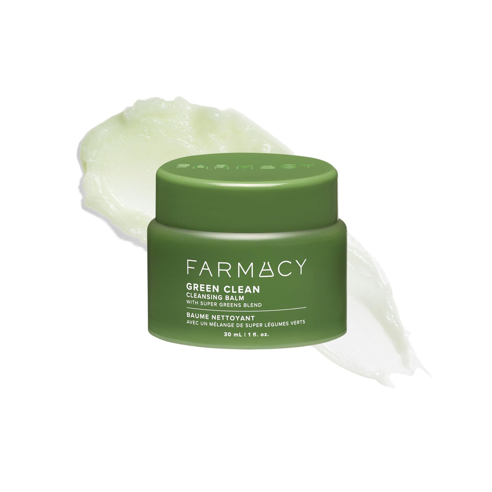 Farmacy front packaging of Green Clean balm showing size and branding for travel