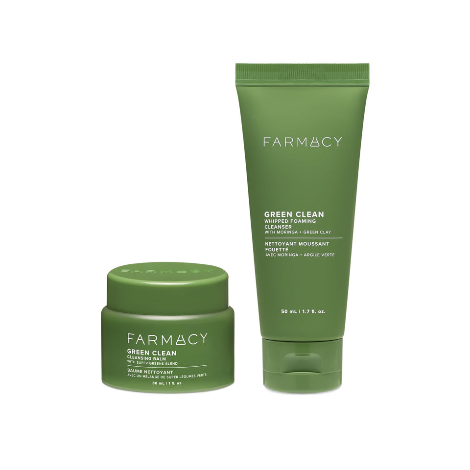 Farmacy front packaging of the gift set showing both products and value