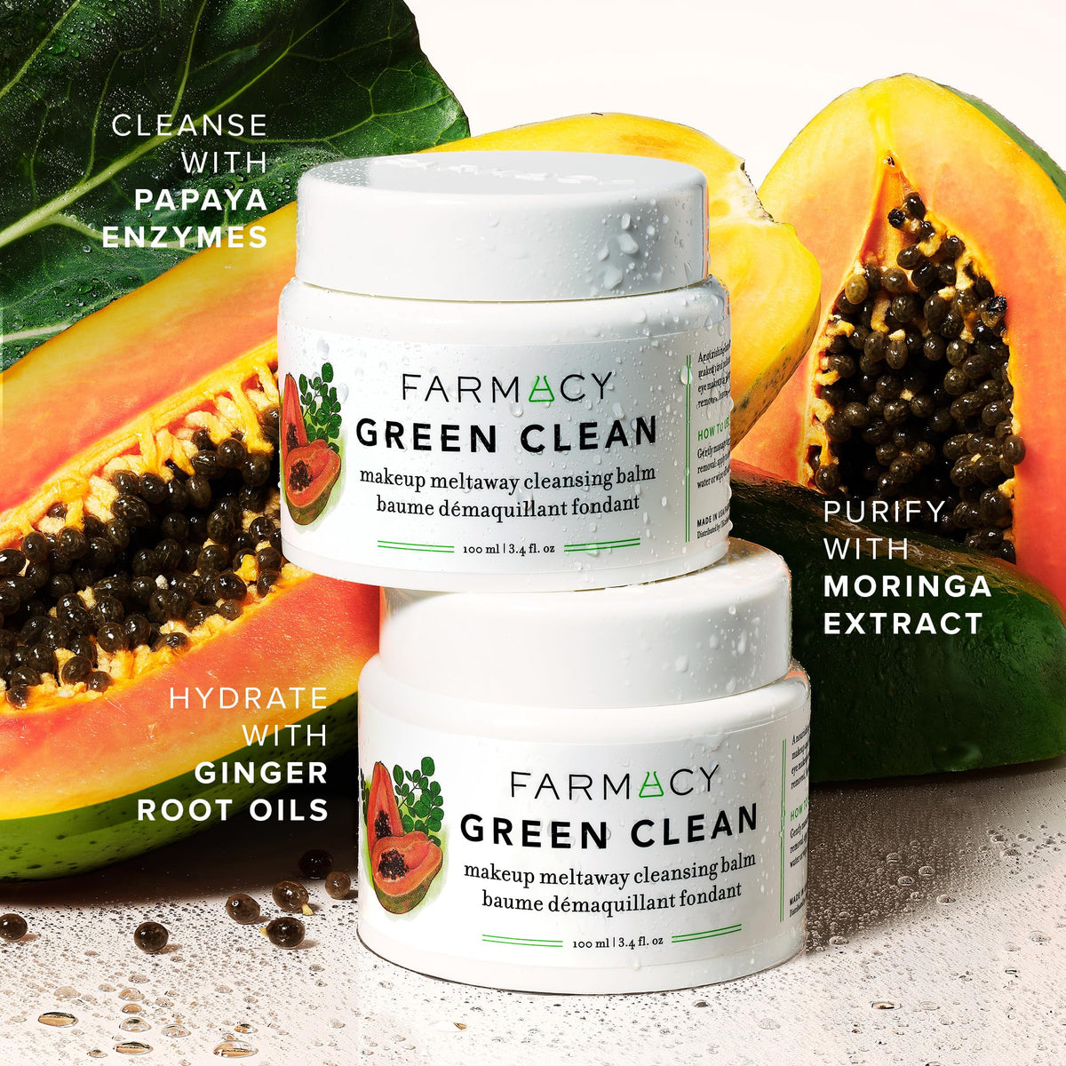 Farmacy balm staged in bathroom routine to simplify nightly cleansing