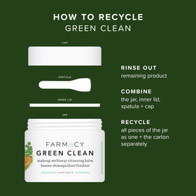 Farmacy Green Clean on bathroom vanity styled with towel showing everyday routine