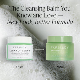 Farmacy Green Clean open texture showing balm-to-oil conversion for gentle removal